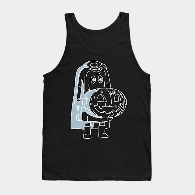 Child dresses up as headless zombie with pumpkin in hand Tank Top by rueckemashirt